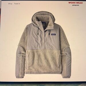 Patagonia Light Gray Retro-X Pullover Hoodie size XS